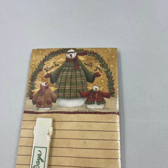 Vintage Snowman Grocery Magnetic Notepad, Pen, and Extra Magnet NEW SEALED - Picture 7 of 7